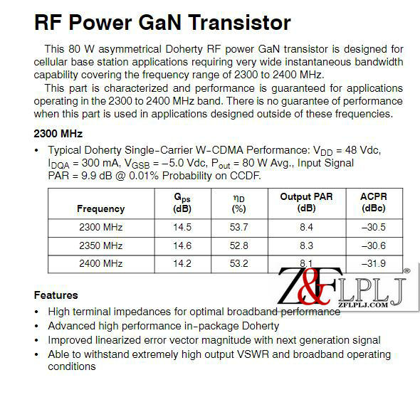 A3G23H500W17S /2300-2400MHz,80W Avg.,48VAIRFAST RF POWER GaN TRANSISTOR 1PCS/LOT