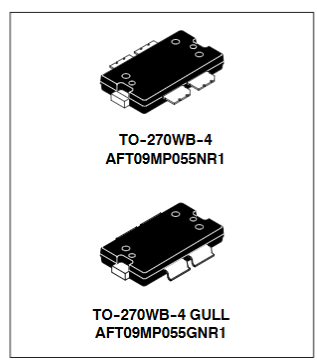 AFT09MP055NR1 AFT09MP055N Straight PIN / AFT09MP055GN Bent Pin,764--941MHz, 55W, 12.5V RF POWER LDMOS TRANSISTORS, 1PCS/LOT