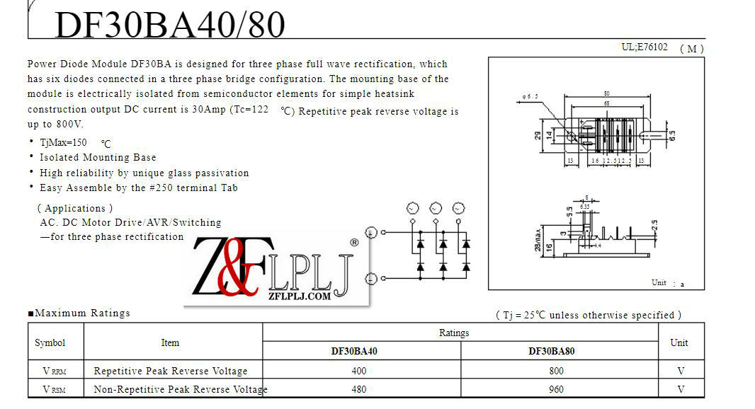 DF30BA80 Power Diode Module New Original 1PCS/LOT