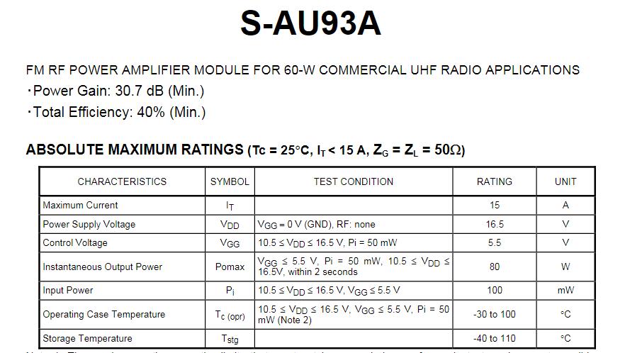 S-AU93 S-AU93A SAU93 RF POWER AMPLIFIER MODULE NEW ORIGINAL 1pcs/lot