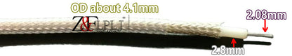 PTFE RF Low impedance coaxial cable, High temperature resistance line 16.7 Ohms-17 Ohms  (±2.5 ohms) OD about 4.1MM Transparent Jacket ,1 Meter/LOT