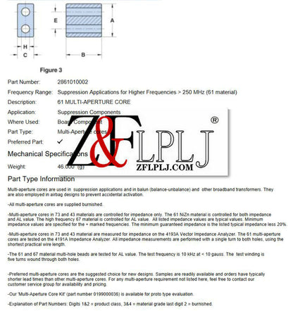 61 MULTI-APERTURE CORE : 2861010002  NEW ORIGINAL 2PCS/LOT