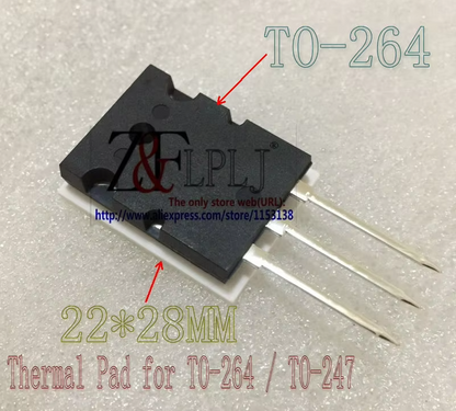 Alumina ceramic Thermal Pad for TO-264 / TO-247  Thermal insulation, insulating ceramic sheet 22*28*0.6mm/22*28*1mm 50PCS/LOT