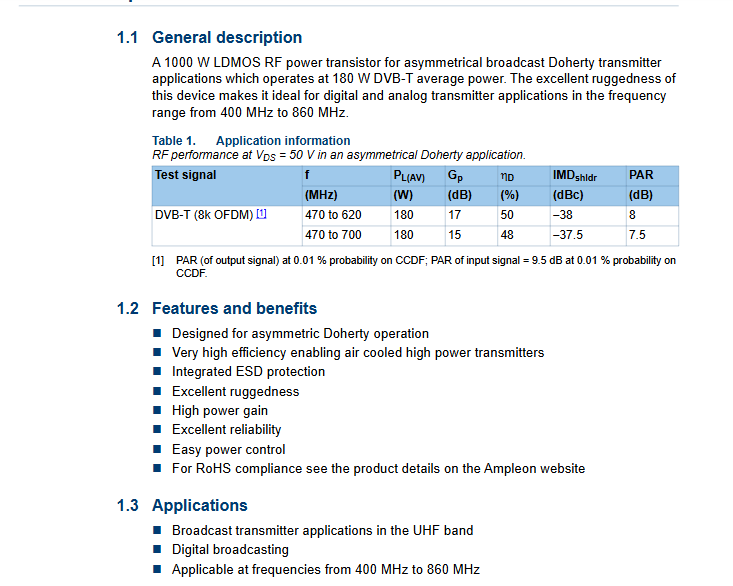 BLF989E BLF989EU  / 1000 W LDMOS RF power transistor,UHF power LDMOS transistor New Original 1pcs/lot